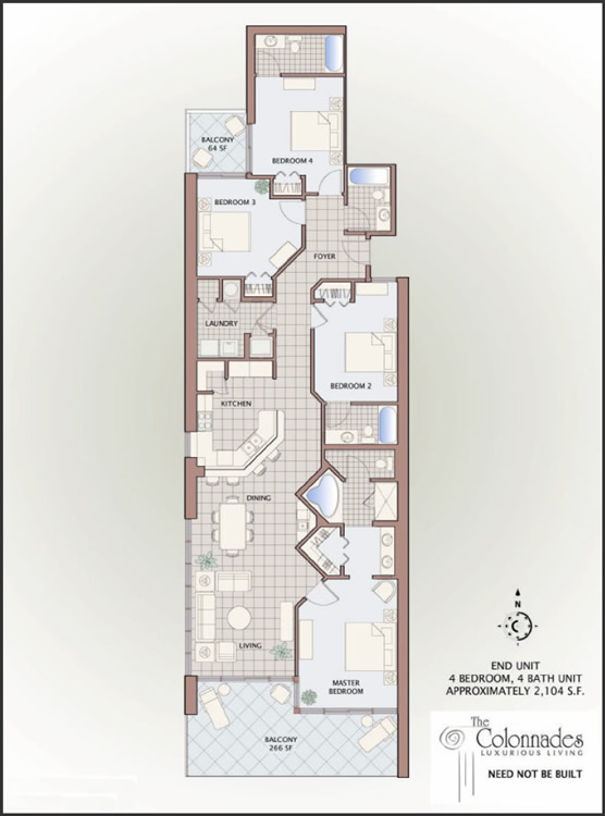 floor plans for gulf shores, alabama, colonnades 4 bedroom